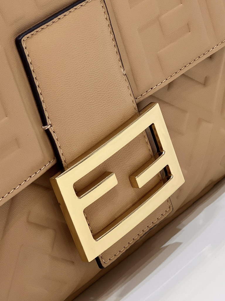 Fendi 8BR771 Baguette Large Dark Beige leather bag