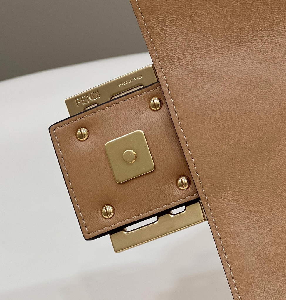 Fendi 8BR771 Baguette Large Dark Beige leather bag