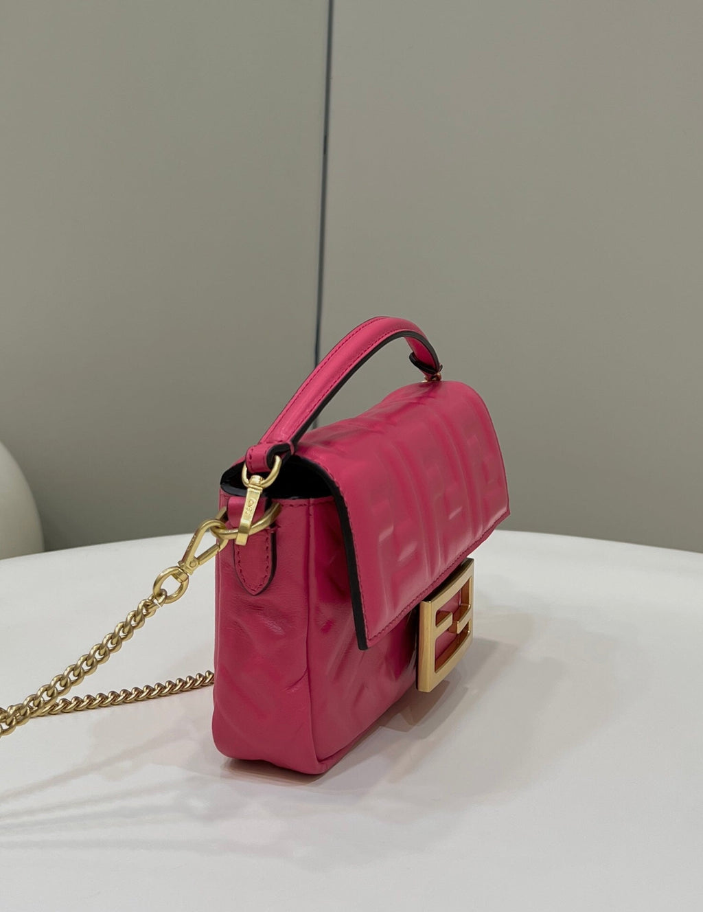 Fendi 8BS017 Baguette Mini Plum leather bag