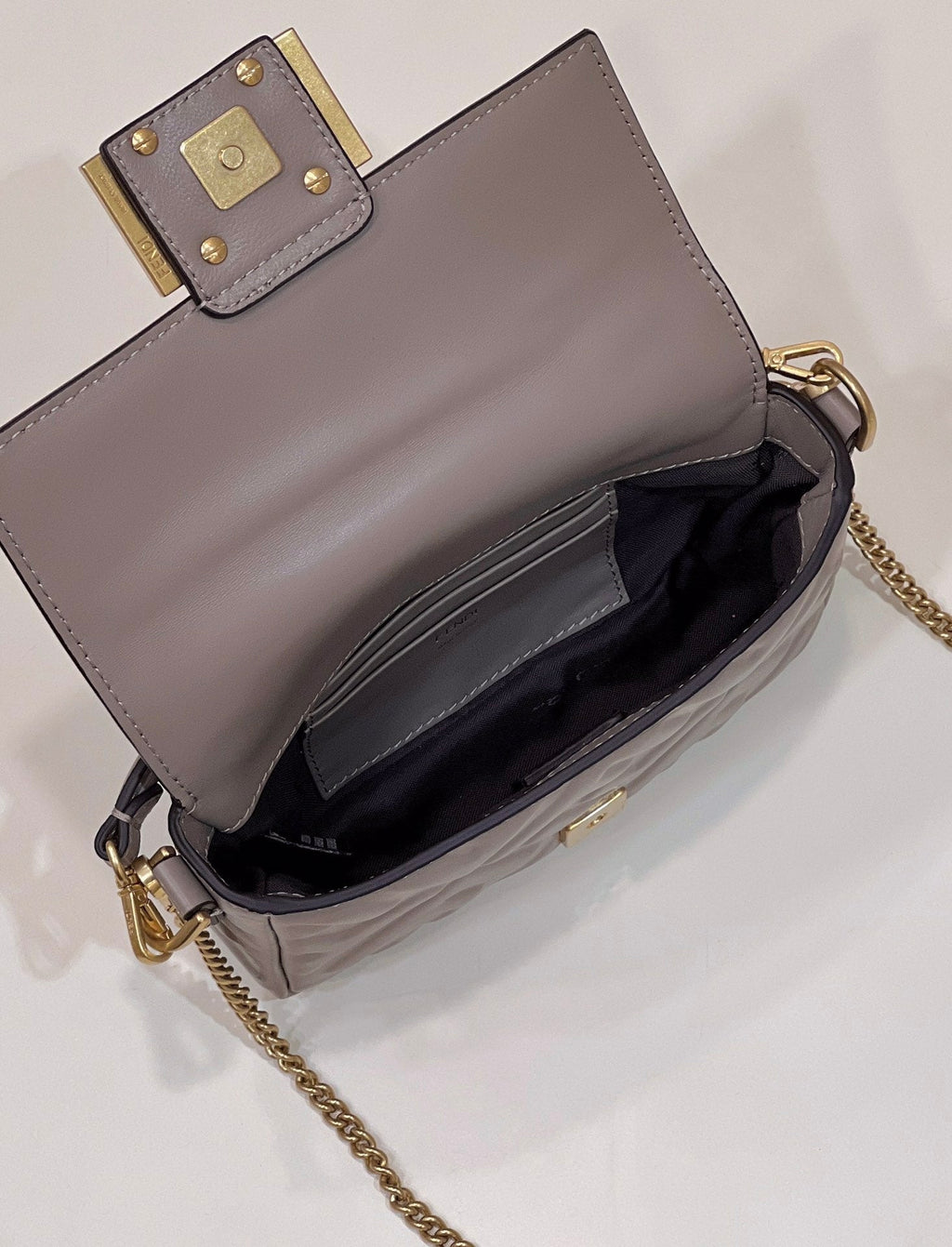 Fendi 8BS017 Baguette Mini leather bag gray