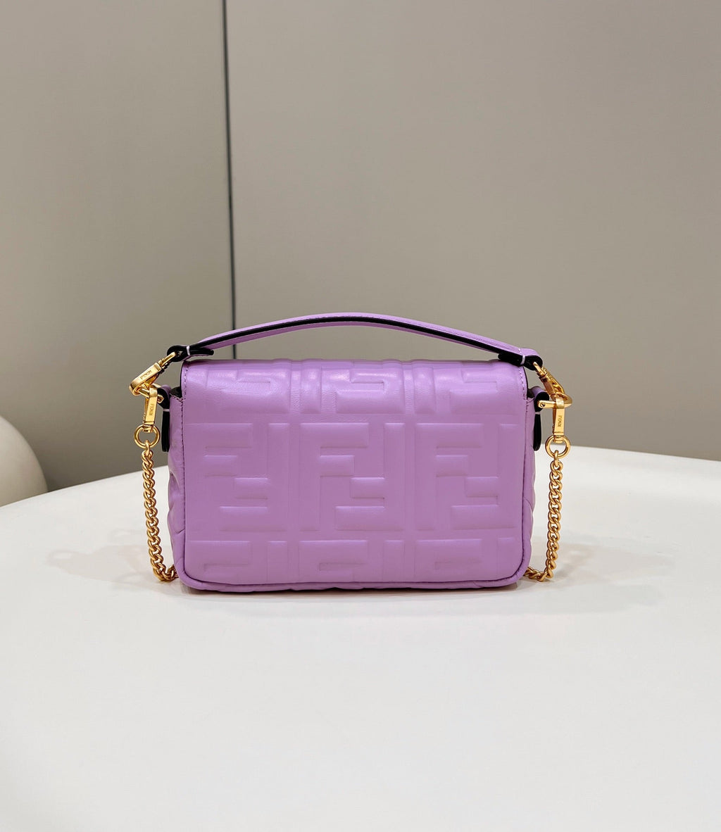 Fendi 8BS017 Baguette Mini leather bag light purple