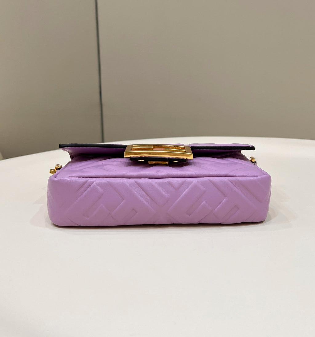 Fendi 8BS017 Baguette Mini leather bag light purple