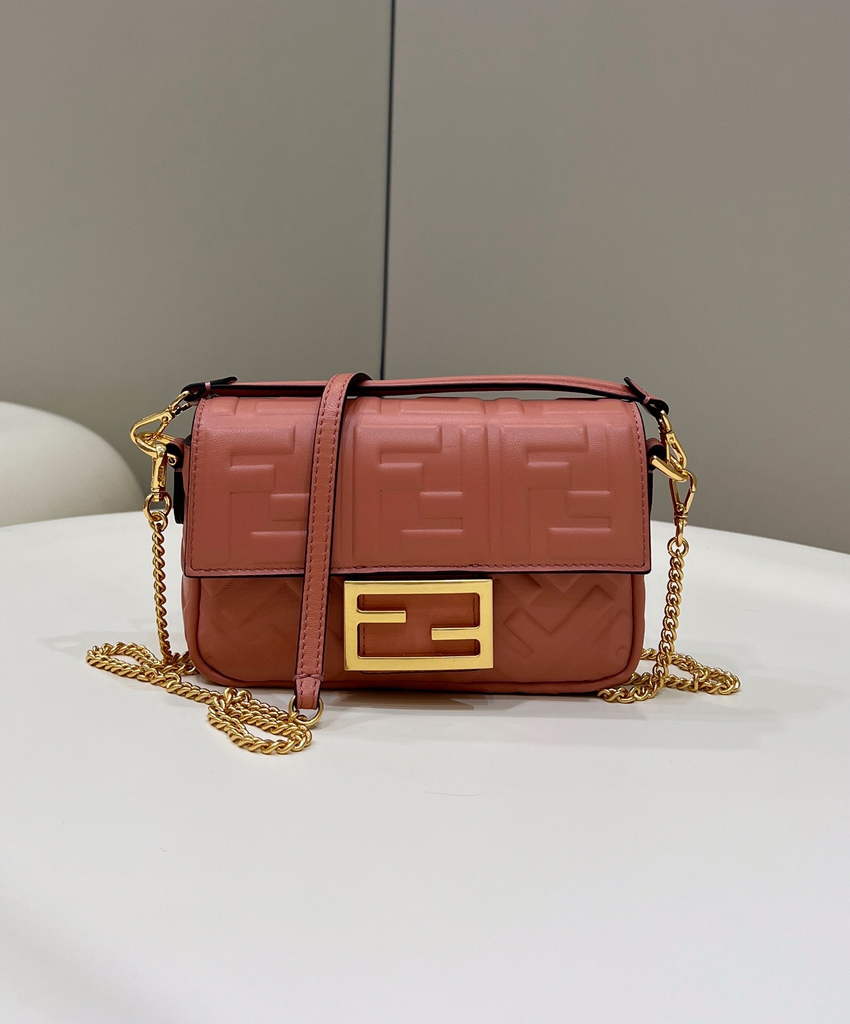 Fendi 8BS017 Baguette Mini Pink nappa leather bag