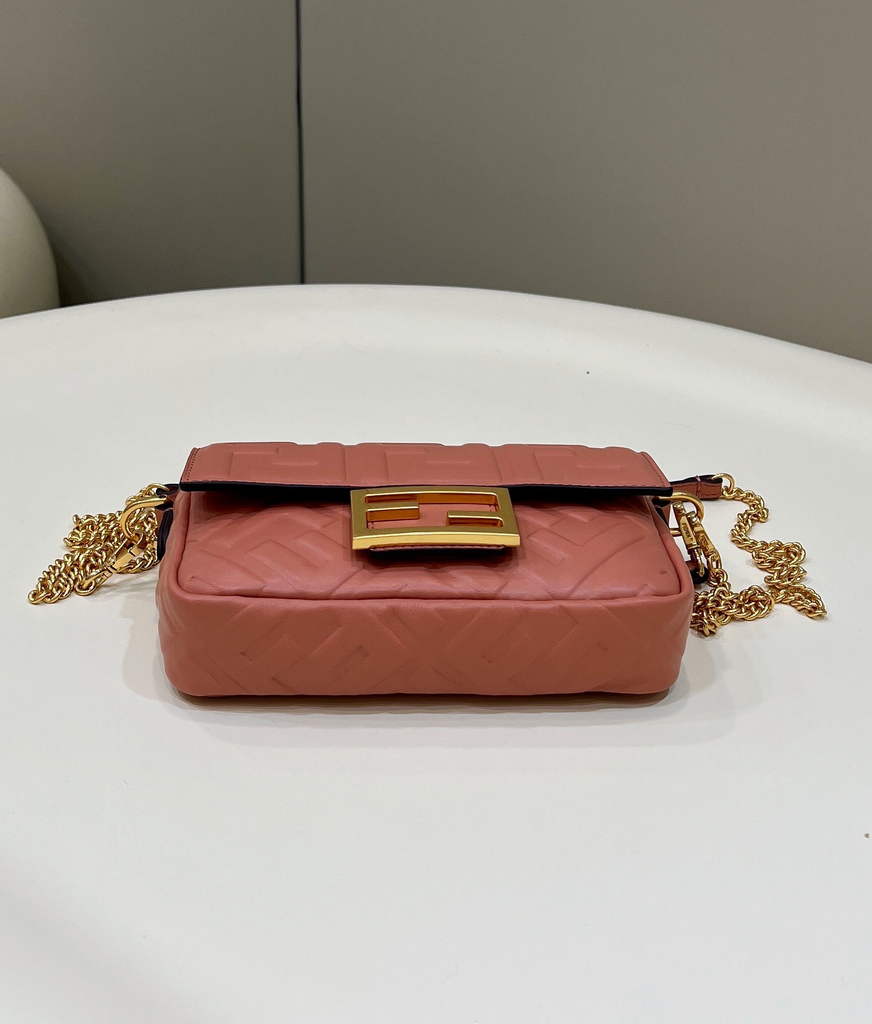 Fendi 8BS017 Baguette Mini Pink nappa leather bag