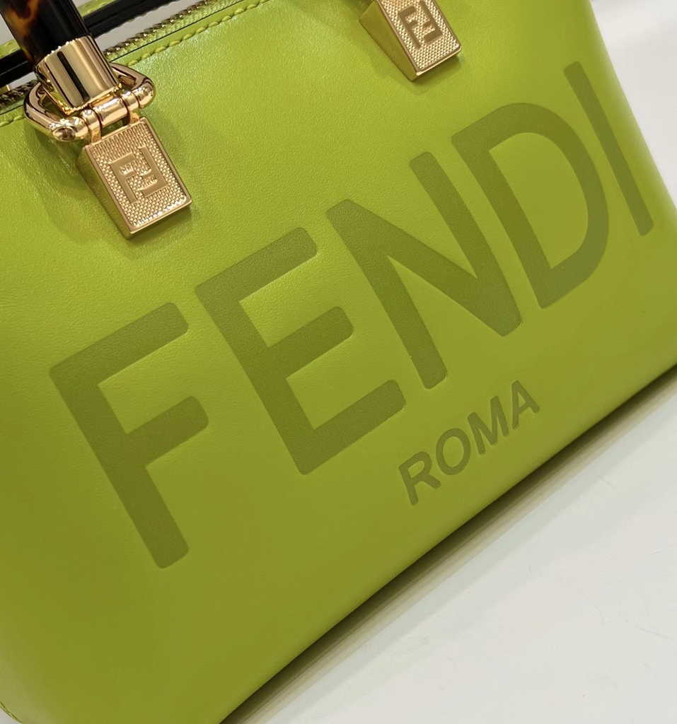 Fendi 8BS067 By The Way Mini Small Acid green leather Boston bag