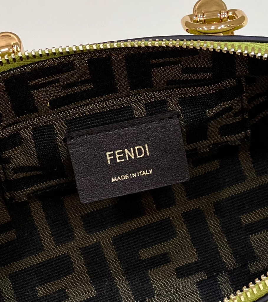 Fendi 8BS067 By The Way Mini Small Acid green leather Boston bag