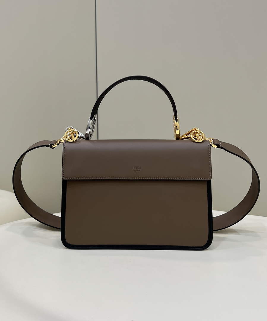 Fendi 8BT284 Kan I F Shoulder Brown leather bag