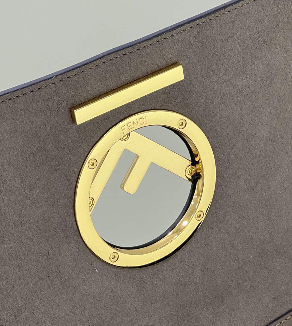 Fendi 8BT284 Kan I F Shoulder Brown leather bag
