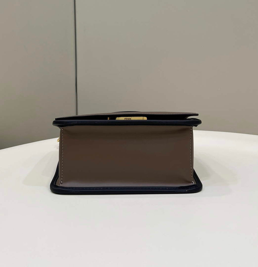 Fendi 8BT286 Kan I F Small Shoulder Brown leather mini-bag