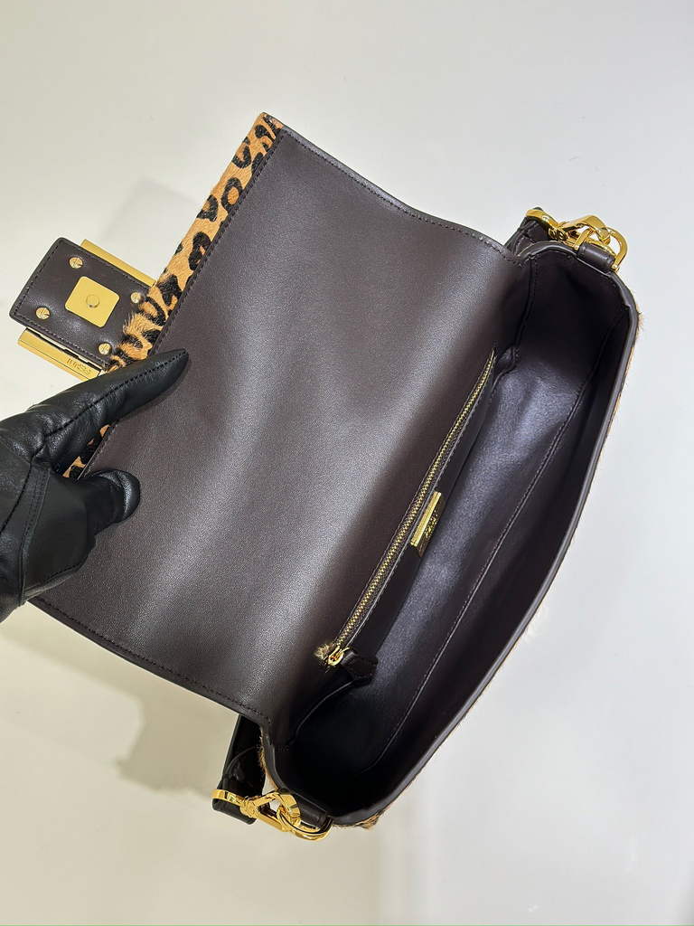 Fendi Baguette Printed Calfskin Leather Bag 8BR600