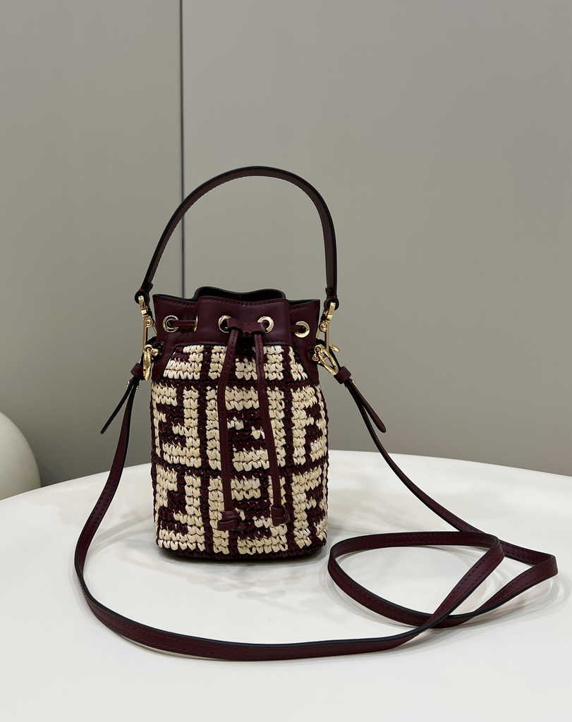 Fendi Bucket Bag Mon Tresor 8BS010 mini-bag Wine Red