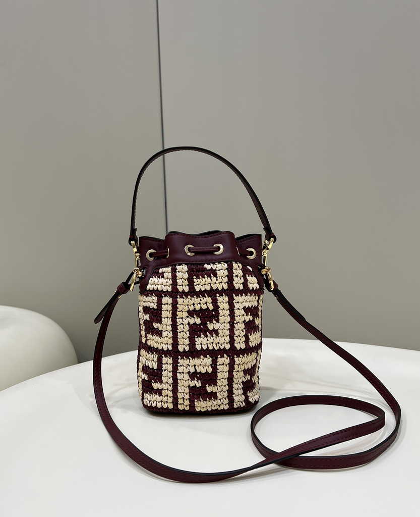 Fendi Bucket Bag Mon Tresor 8BS010 mini-bag Wine Red