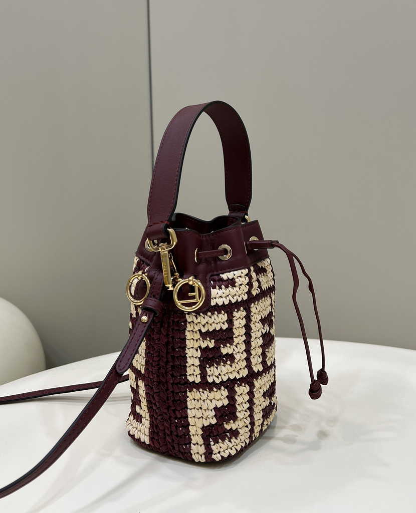 Fendi Bucket Bag Mon Tresor 8BS010 mini-bag Wine Red