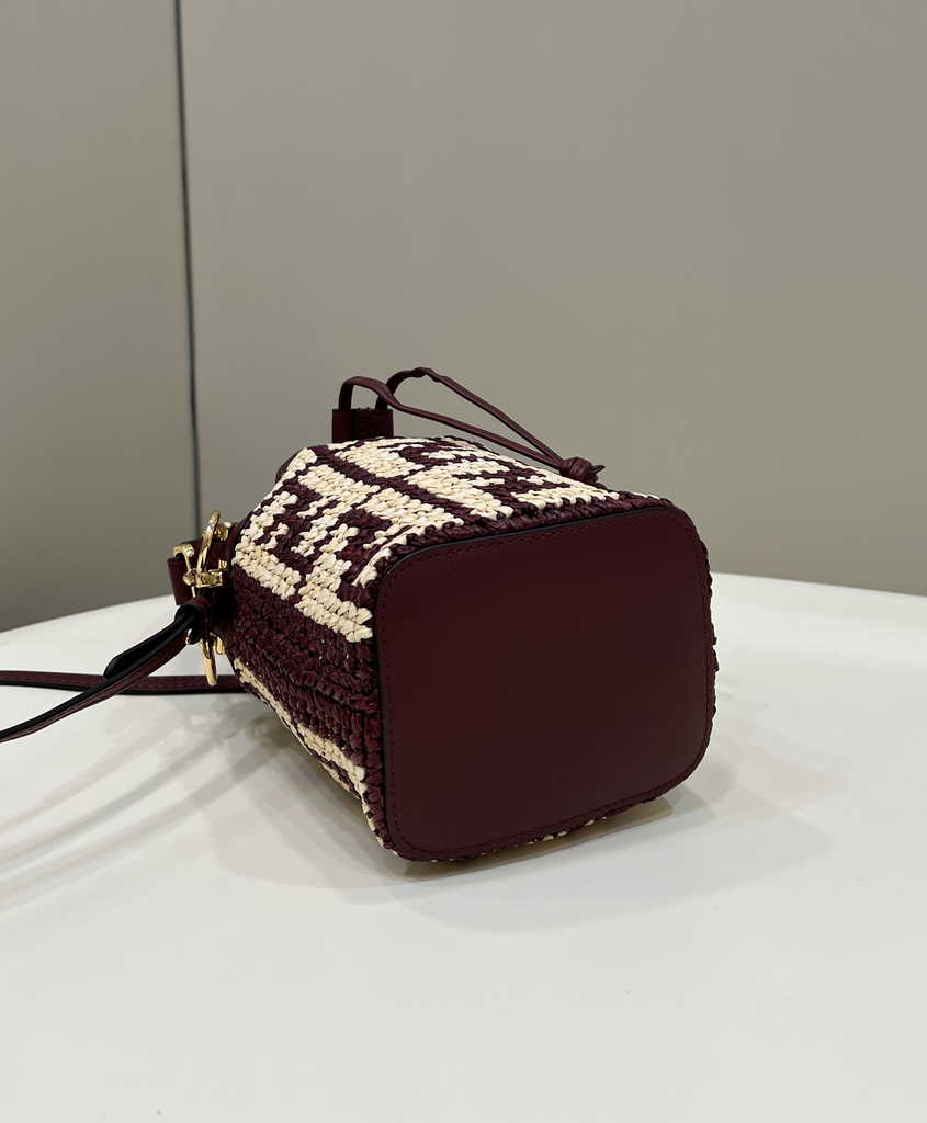 Fendi Bucket Bag Mon Tresor 8BS010 mini-bag Wine Red