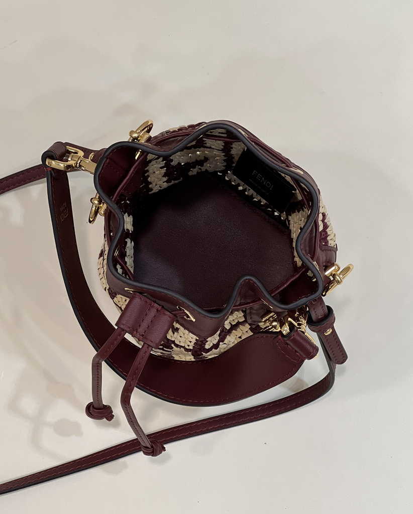 Fendi Bucket Bag Mon Tresor 8BS010 mini-bag Wine Red