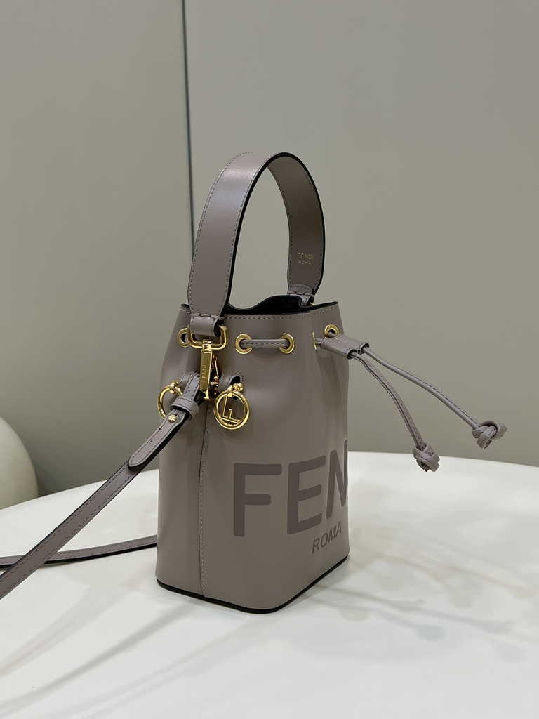 Feendi Bucket Bag Mon Tresor 8BS010 Dove-gray  leather mini-bag