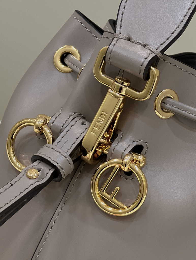 Feendi Bucket Bag Mon Tresor 8BS010 Dove-gray  leather mini-bag