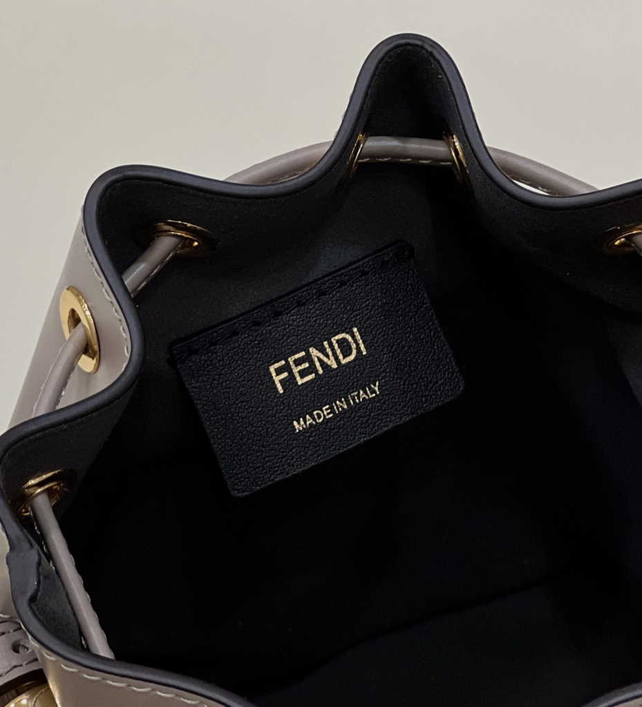 Feendi Bucket Bag Mon Tresor 8BS010 Dove-gray  leather mini-bag