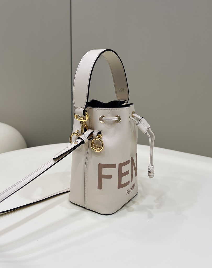 Feendi Bucket Bag Mon Tresor 8BS010 Beige leather mini-bag
