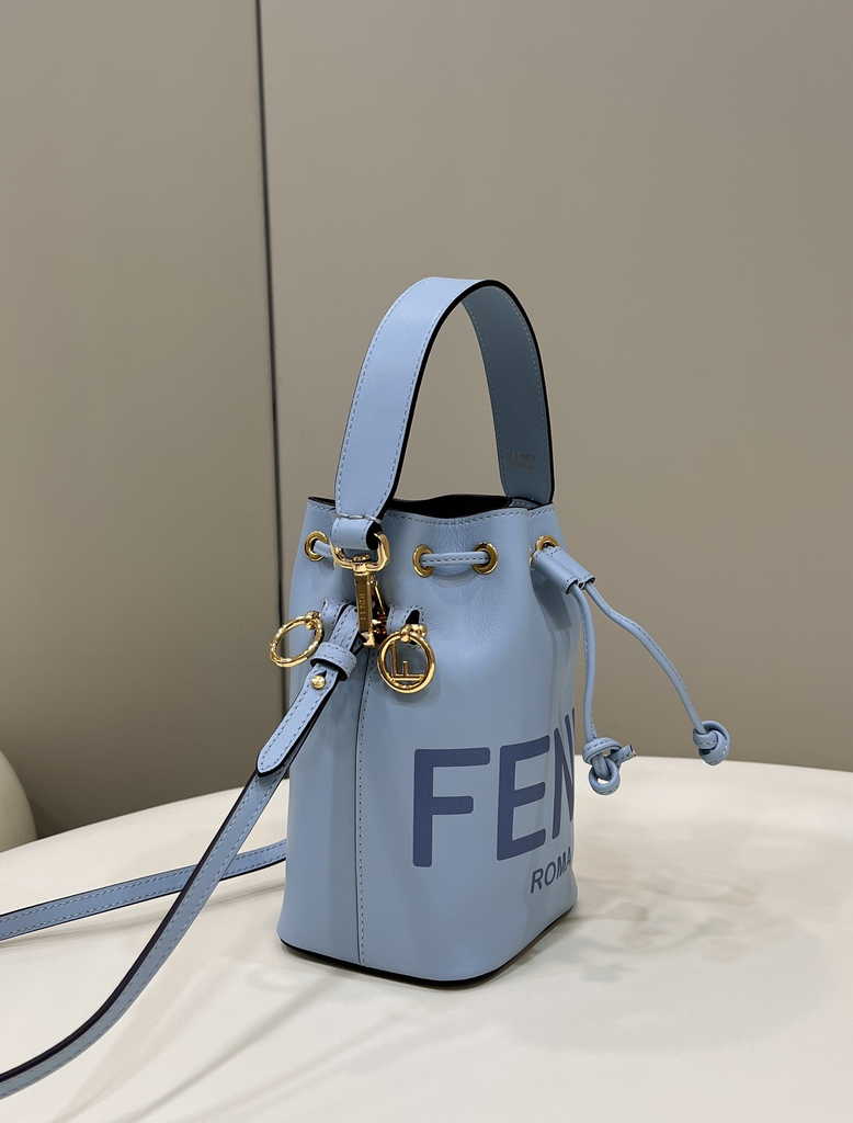 Feendi Bucket Bag Mon Tresor 8BS010 blue leather mini-bag