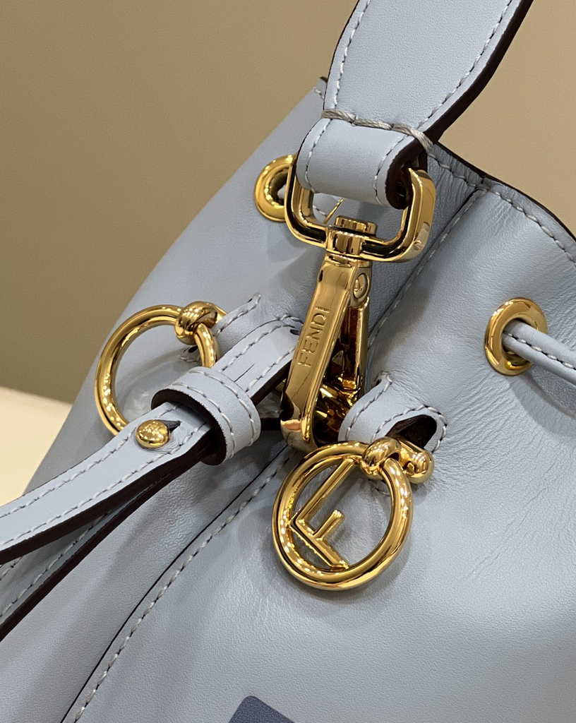 Feendi Bucket Bag Mon Tresor 8BS010 blue leather mini-bag