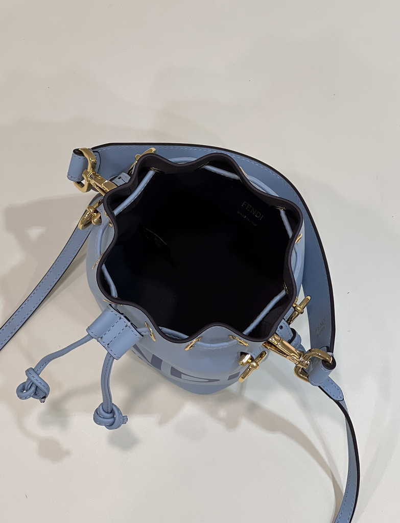 Feendi Bucket Bag Mon Tresor 8BS010 blue leather mini-bag