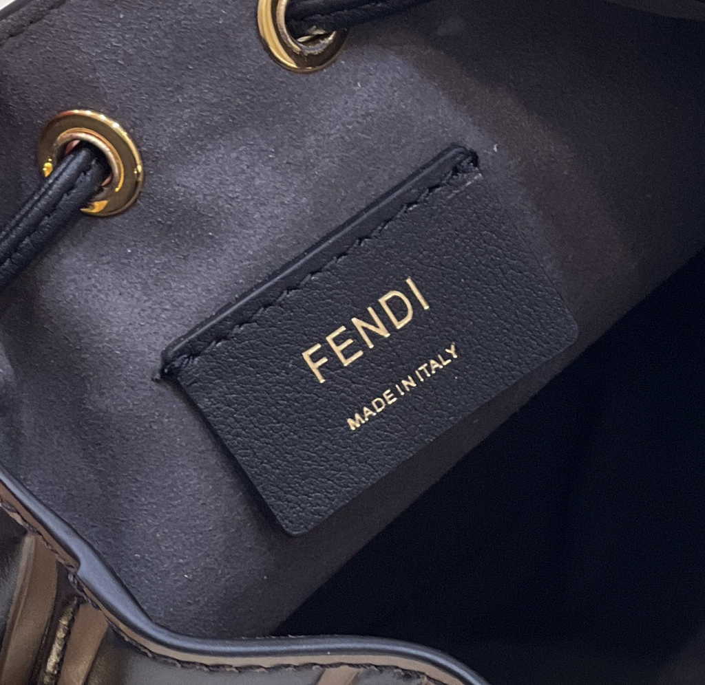 Feendi 8BS010 Bucket Bag Mon Tresor Brown leather mini bag
