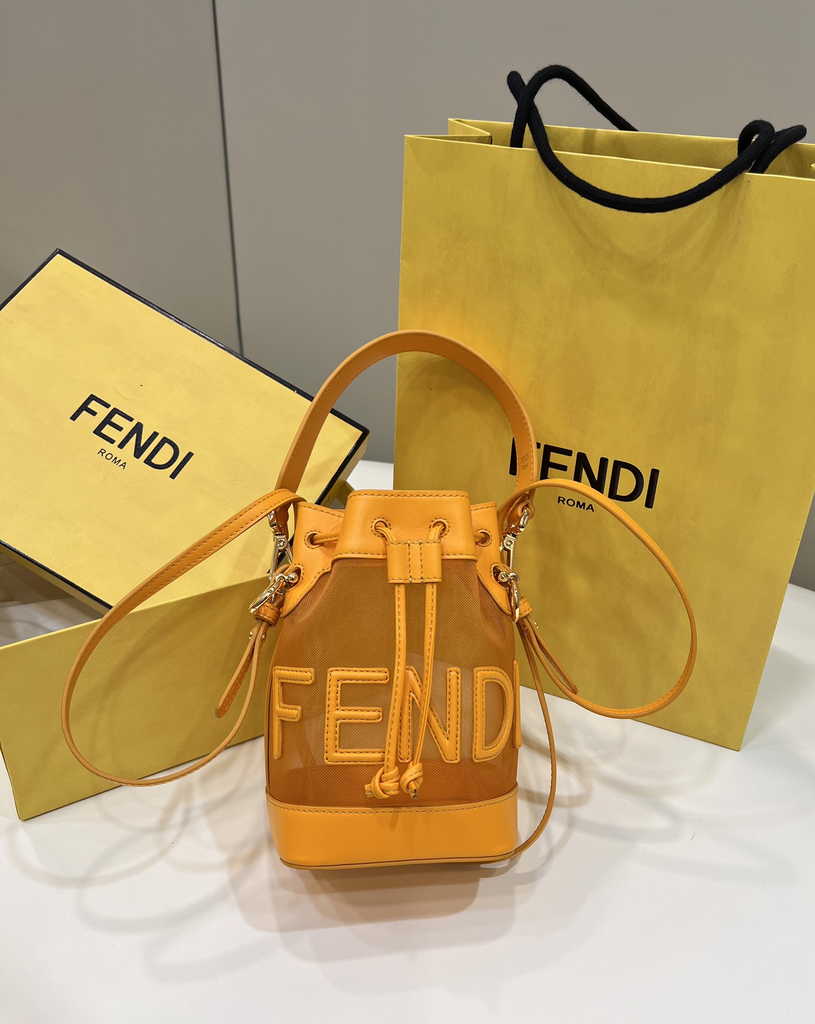 Feendi 8BS010 Bucket Bag Mon Tresor leather orange