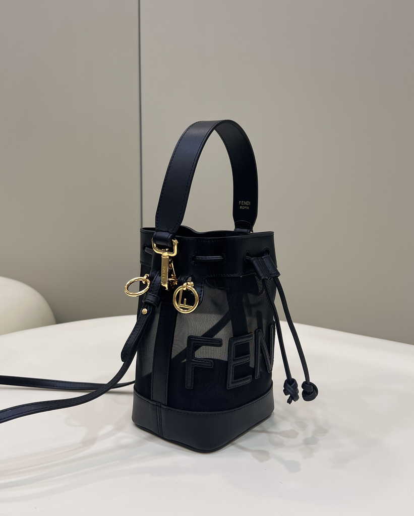Feendi 8BS010 Bucket Bag Mon Tresor leather black