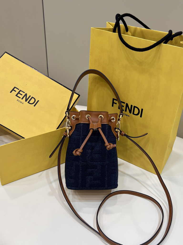 Fendi Bucket Bag Mon Tresor 8BS010 Brown FF