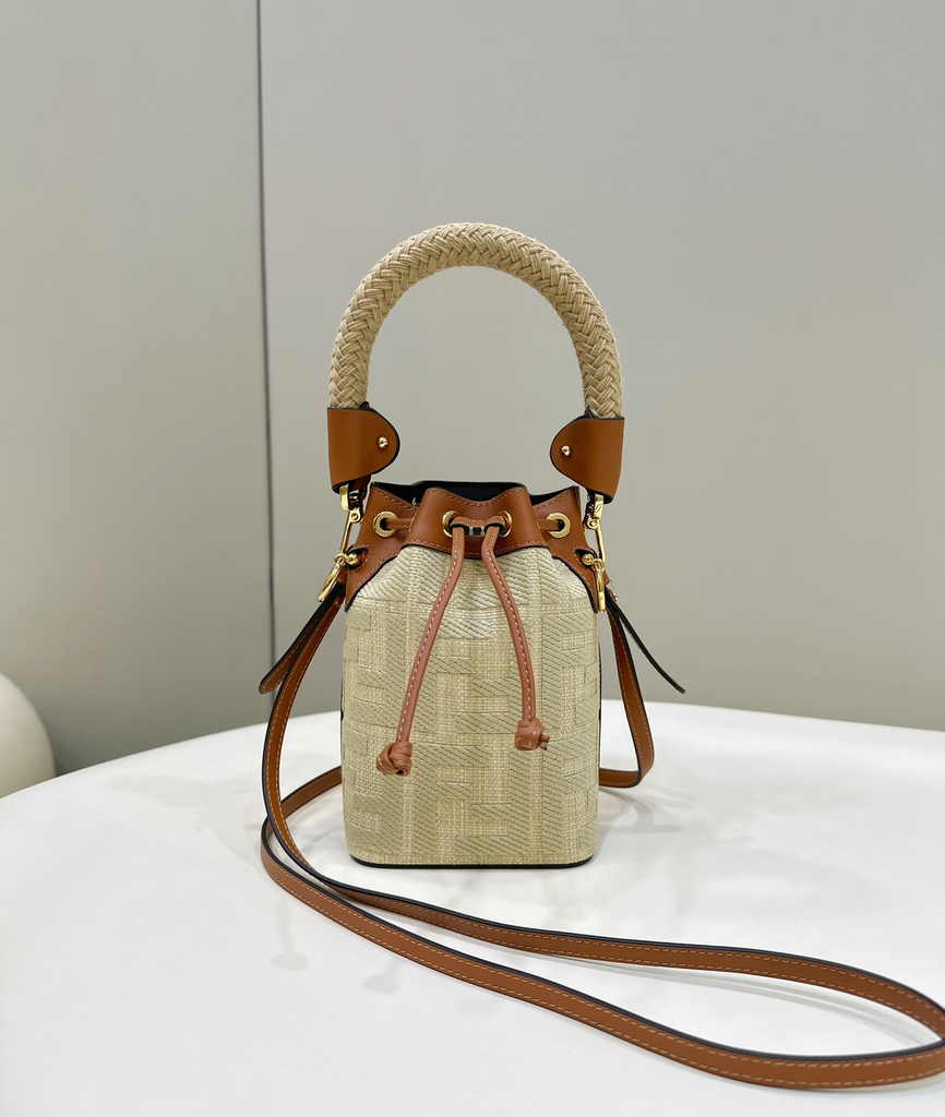 Fendi Bucket Bag Mon Tresor 8BS010 Brown Leather
