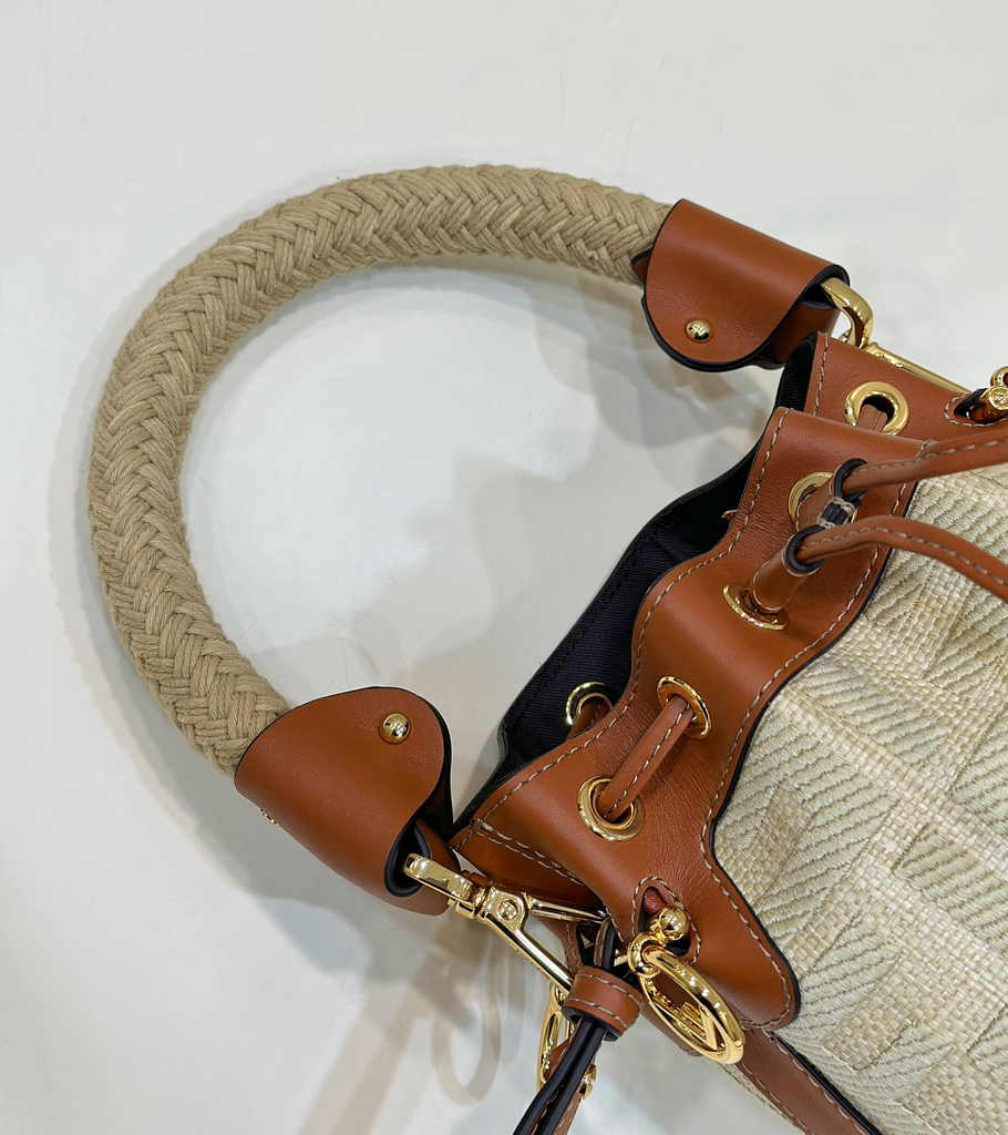 Fendi Bucket Bag Mon Tresor 8BS010 Brown Leather