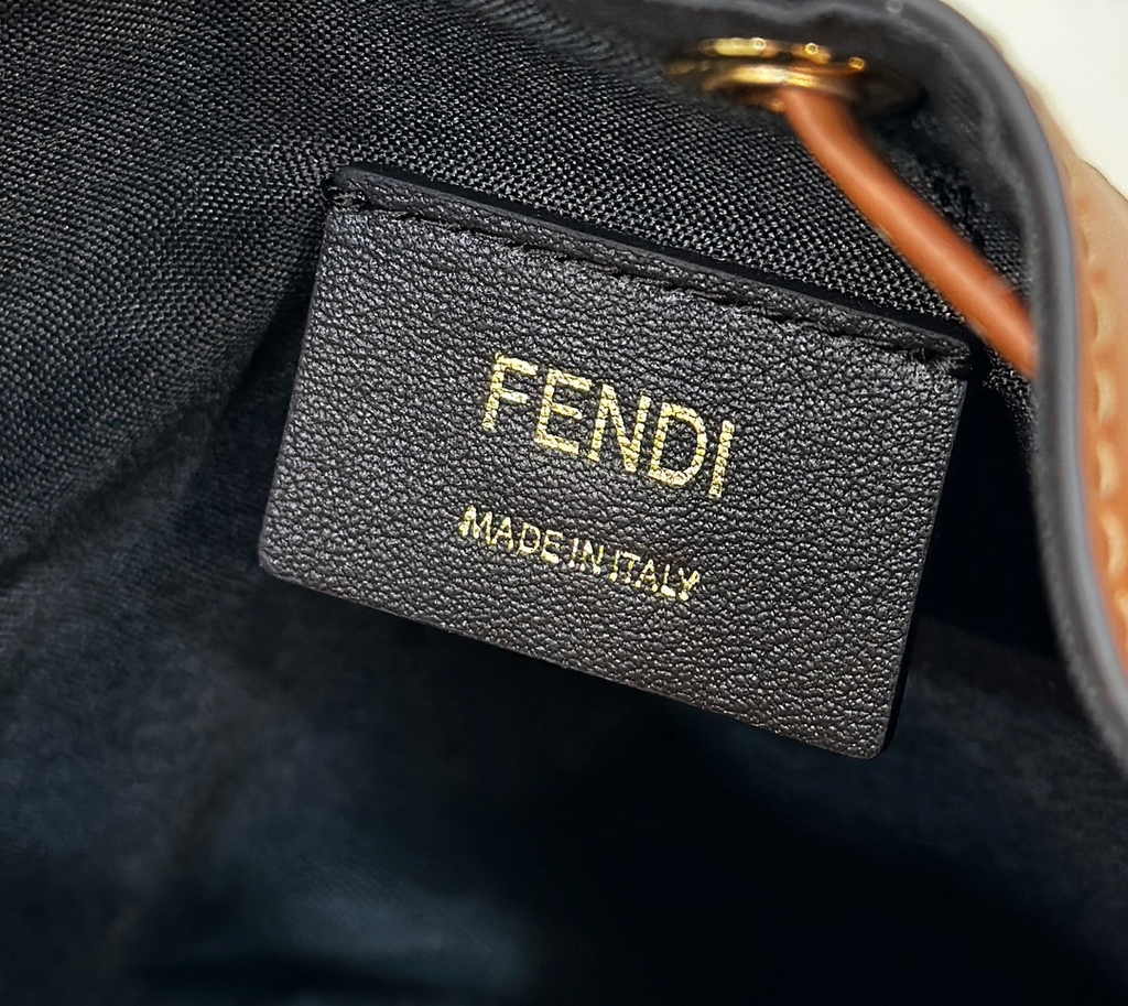 Fendi Bucket Bag Mon Tresor 8BS010 Brown Leather