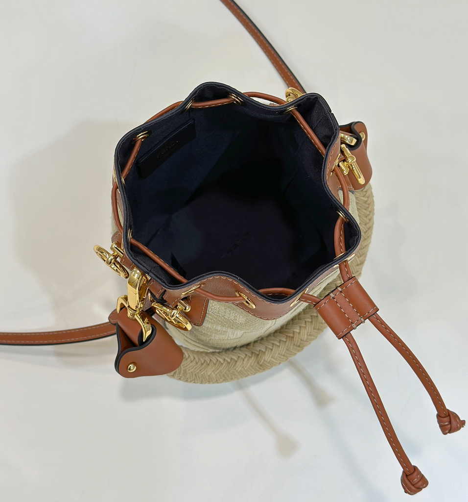 Fendi Bucket Bag Mon Tresor 8BS010 Brown Leather