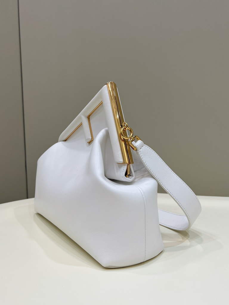 Fendi First Medium 8BP127 White leather bag