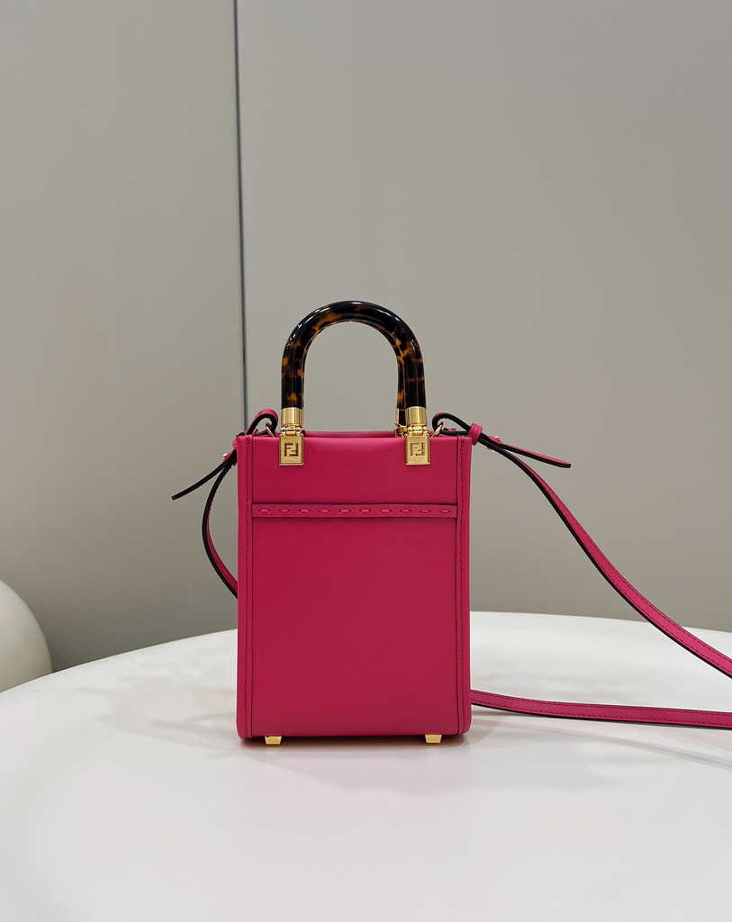 Fendi Mini Sunshine Shopper plum leather mini-bag 8BS051
