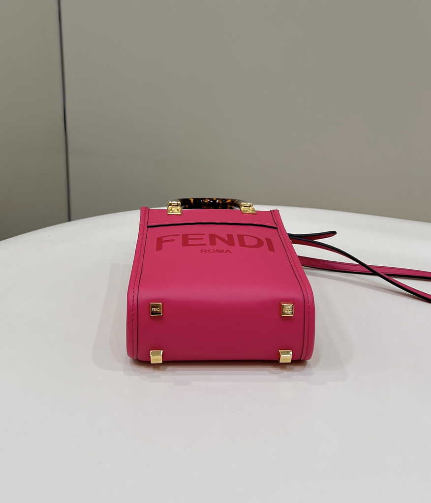 Fendi Mini Sunshine Shopper plum leather mini-bag 8BS051