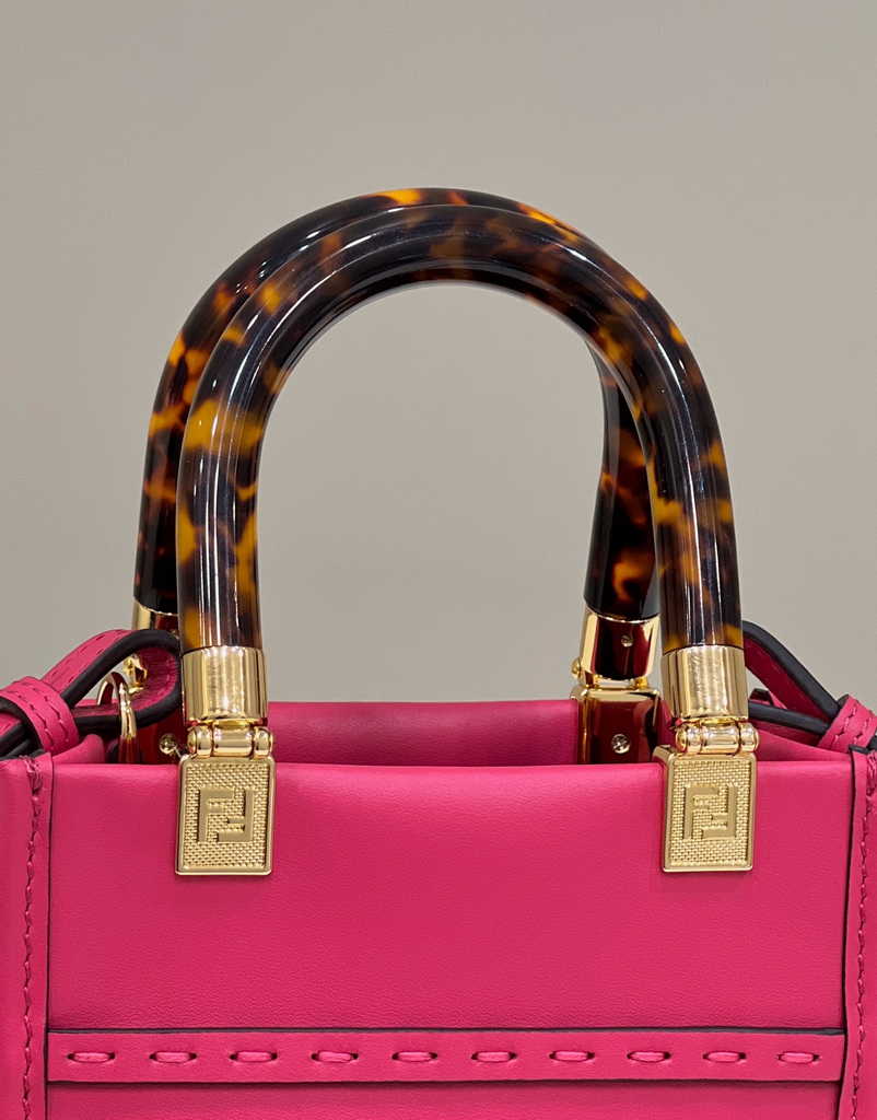 Fendi Mini Sunshine Shopper plum leather mini-bag 8BS051
