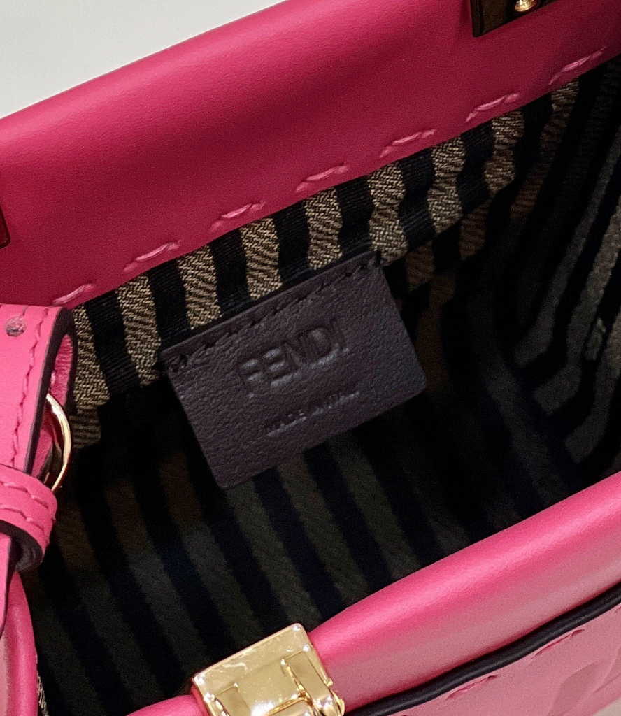Fendi Mini Sunshine Shopper plum leather mini-bag 8BS051