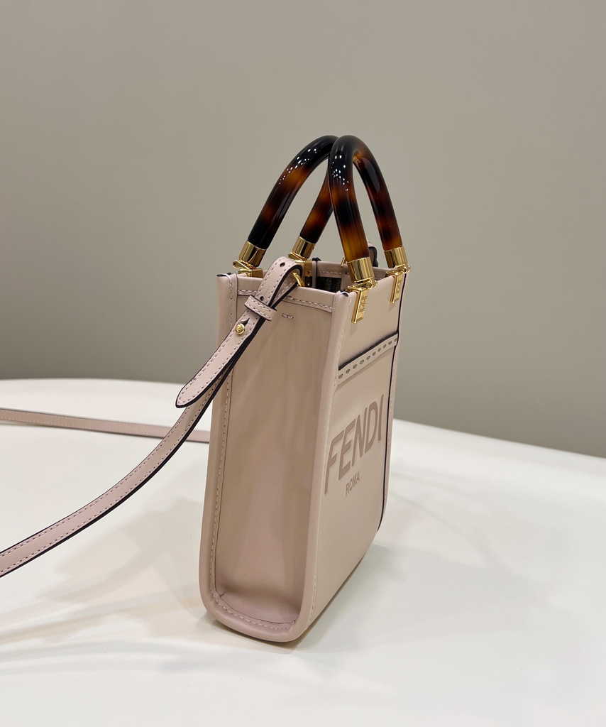 Fendi Mini Sunshine Shopper light pink leather mini-bag 8BS051