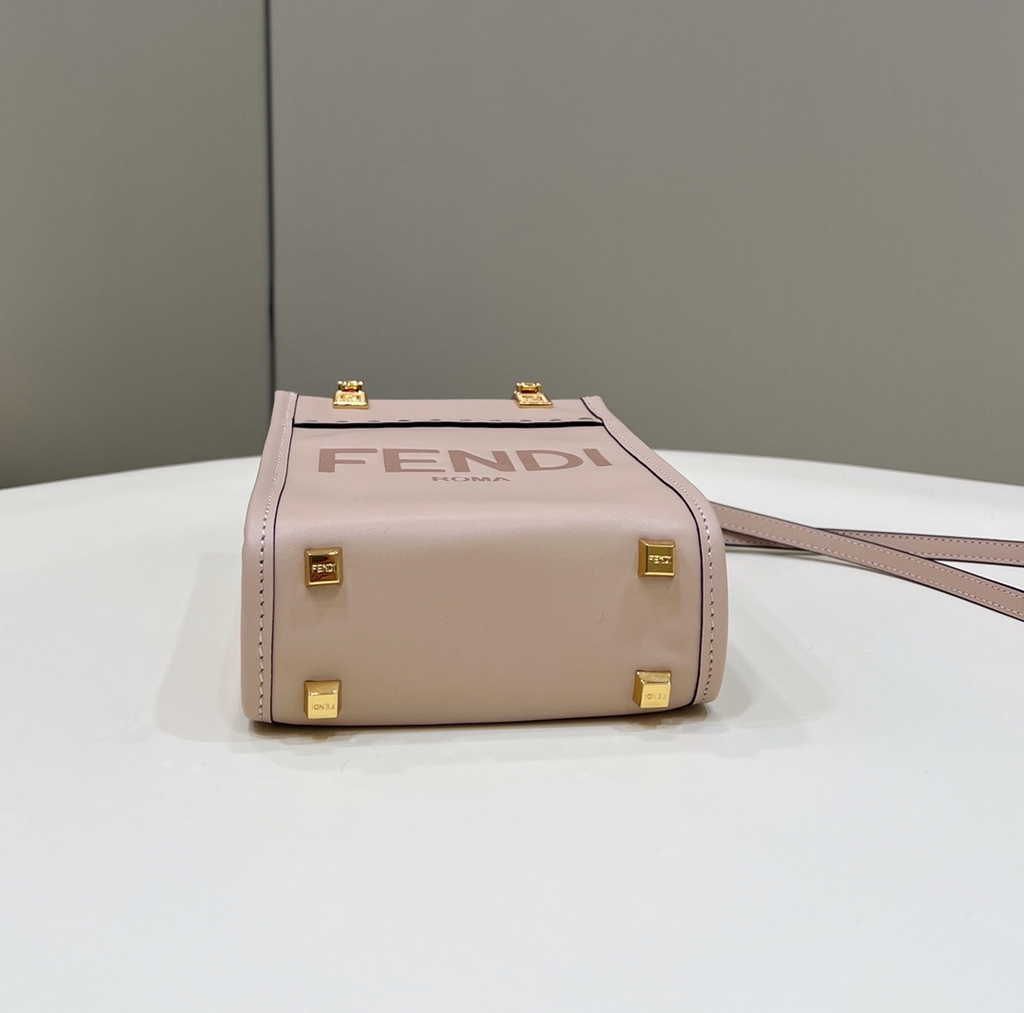 Fendi Mini Sunshine Shopper light pink leather mini-bag 8BS051