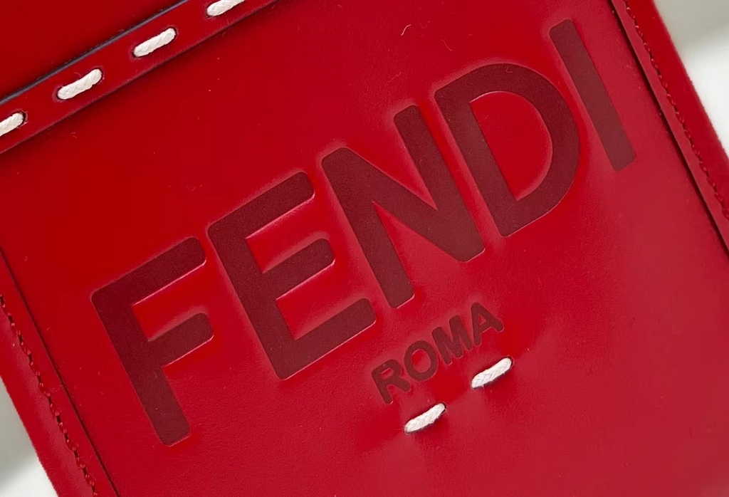 Fendi Mini Sunshine Shopper Red leather mini-bag 8BS051