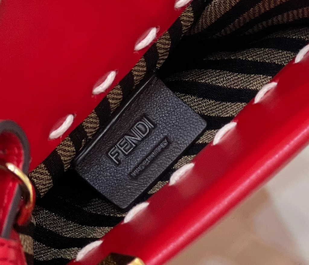 Fendi Mini Sunshine Shopper Red leather mini-bag 8BS051