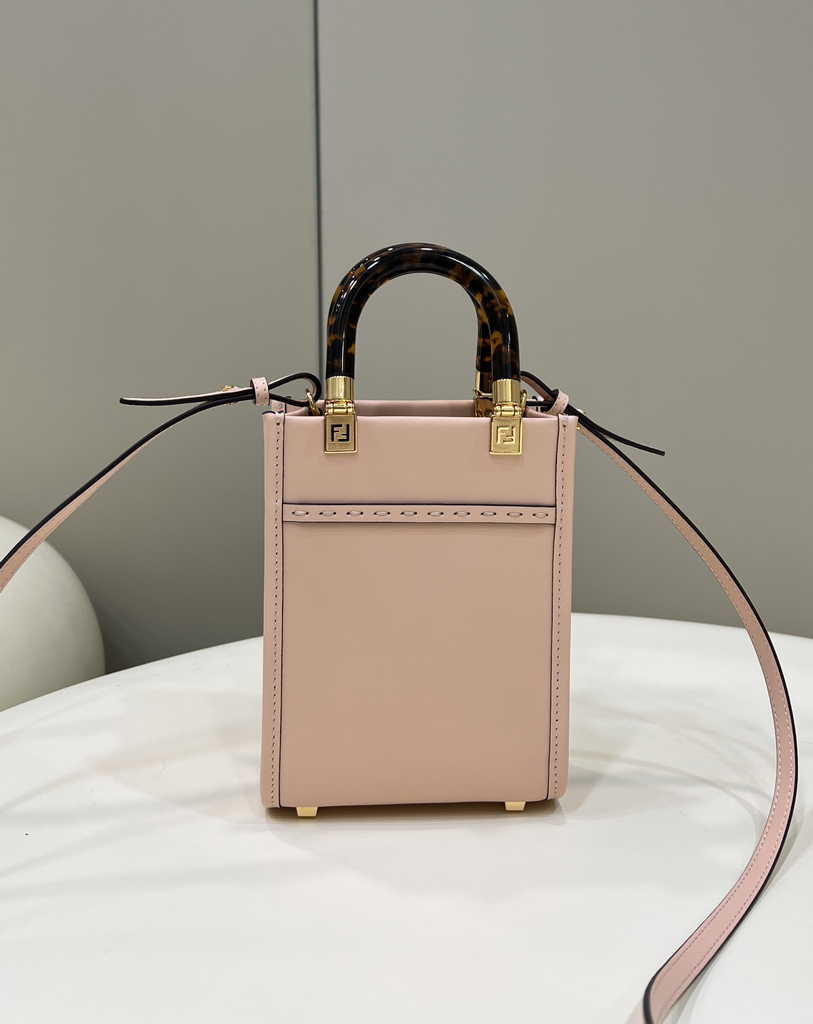 Fendi Mini Sunshine Shopper pink leather mini-bag 8BS051