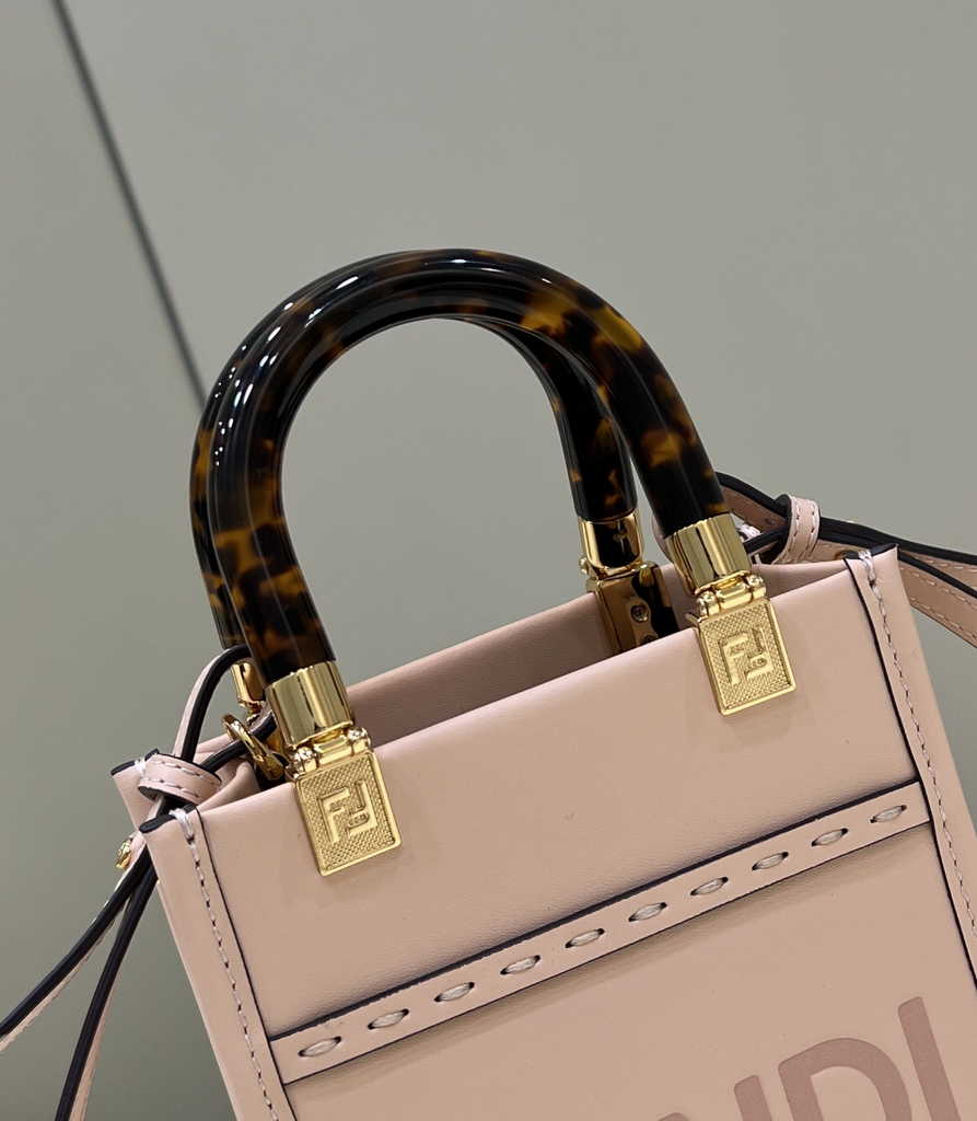 Fendi Mini Sunshine Shopper pink leather mini-bag 8BS051