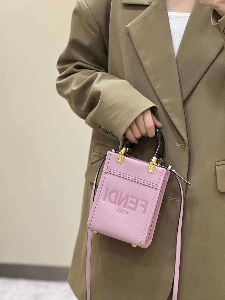 Fendi Mini Sunshine Shopper purple leather mini-bag 8BS051