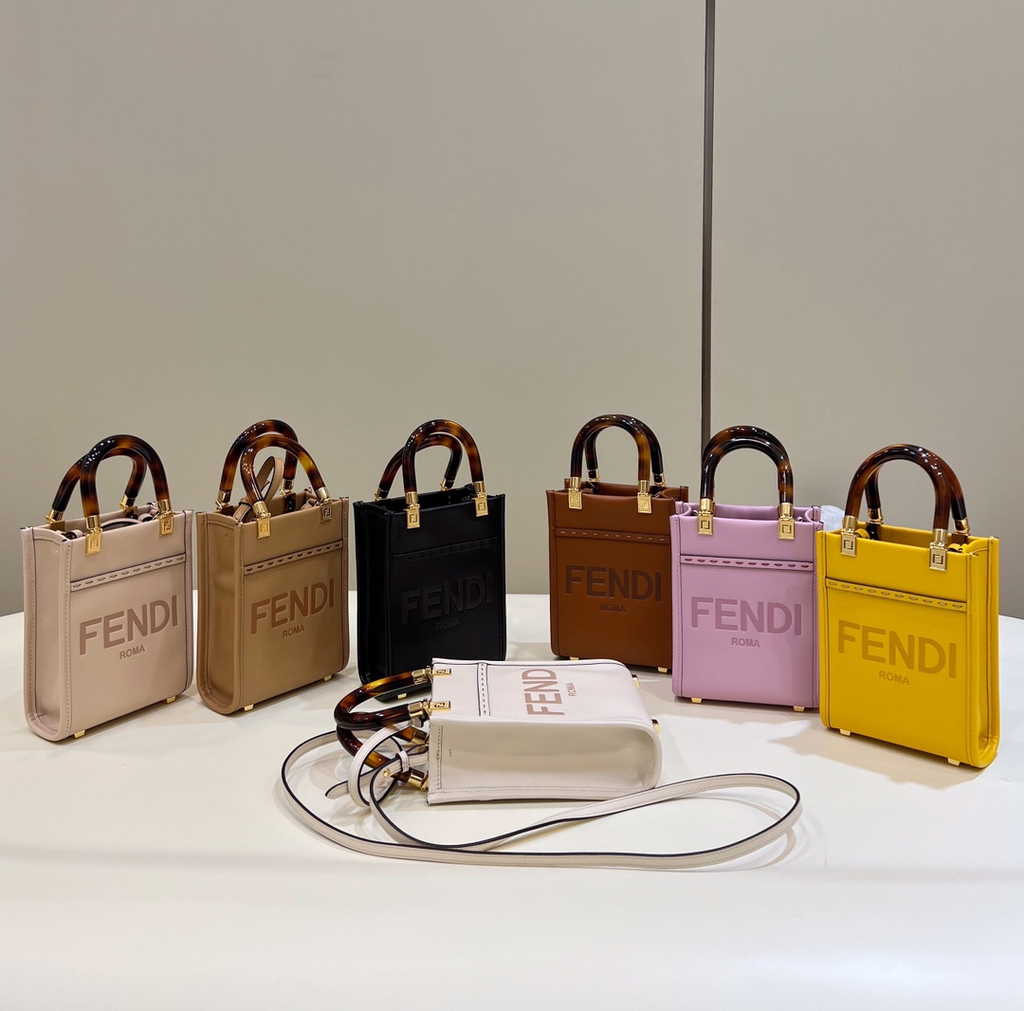Fendi Mini Sunshine Shopper purple leather mini-bag 8BS051