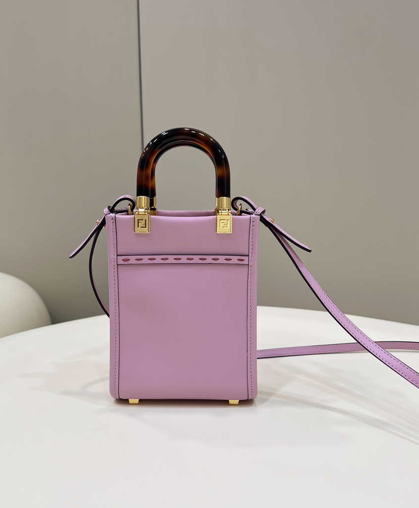 Fendi Mini Sunshine Shopper purple leather mini-bag 8BS051