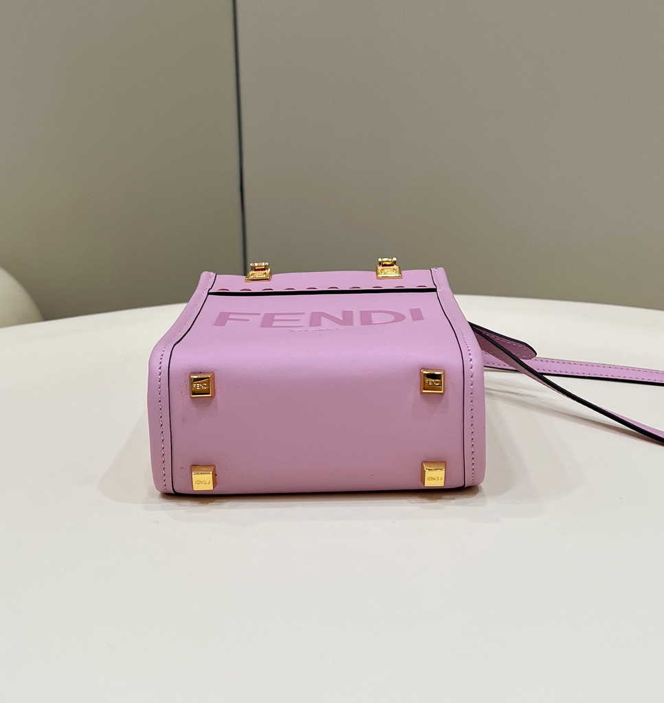 Fendi Mini Sunshine Shopper purple leather mini-bag 8BS051