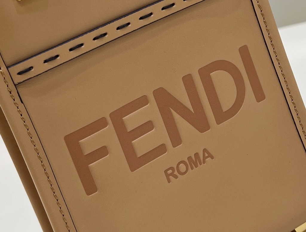 Fendi Mini Sunshine Shopper apricot leather mini-bag 8BS051